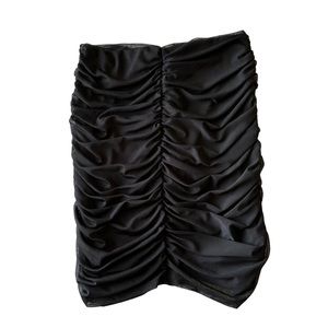 Black Ruched Mesh Double Lined Pencil Skirt NWT from Fashion Nova